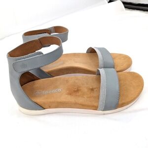 Spenco Leather Sandals Comfort Footbed Ankle‎ Strap Gray Size 9.5
